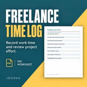 Freelance Time Tracking & Project Review Worksheet (PDF) - digital product cover