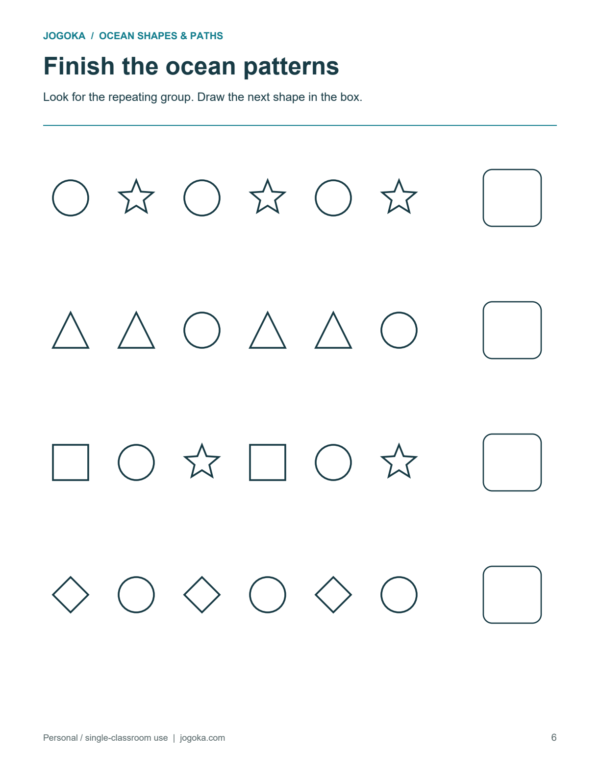 Buy Ocean Shapes & Paths: Printable Activities for Ages 4–6 (PDF) Online | Jogoka