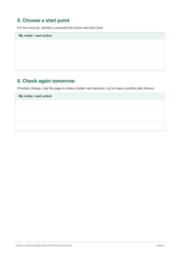 priority-map-study-decision-workbook-4 | Jogoka