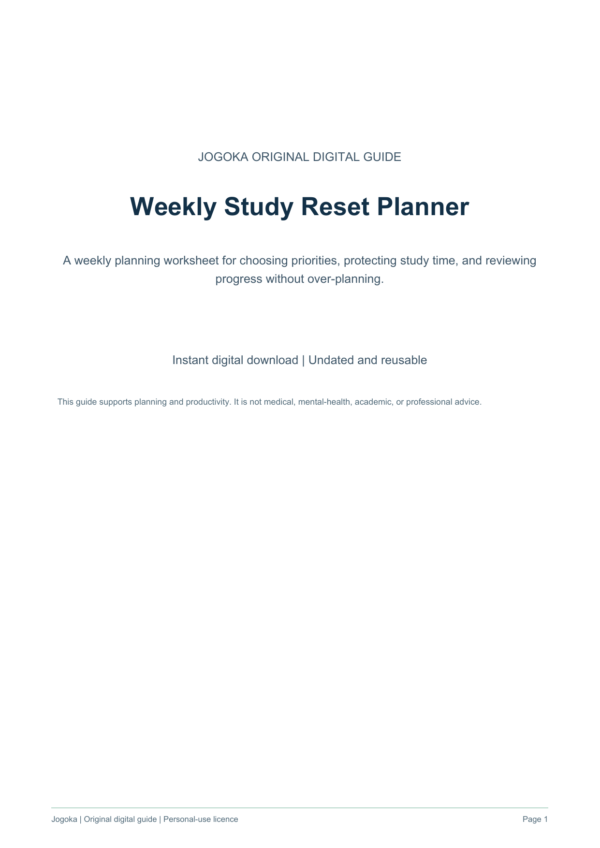 weekly-study-reset-planner-1 | Jogoka