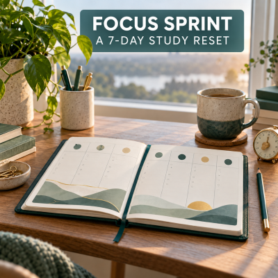 Cover of the 7-Day Study Reset PDF, Focus Sprint