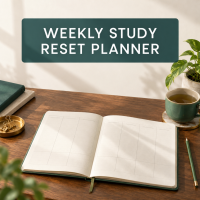 Cover of the Weekly Study Reset Planner PDF